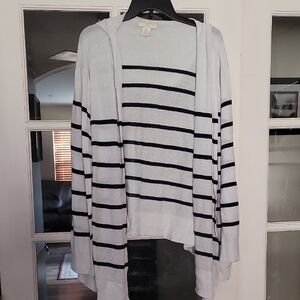 Cynthia Rowley Black and White Striped Cardigan